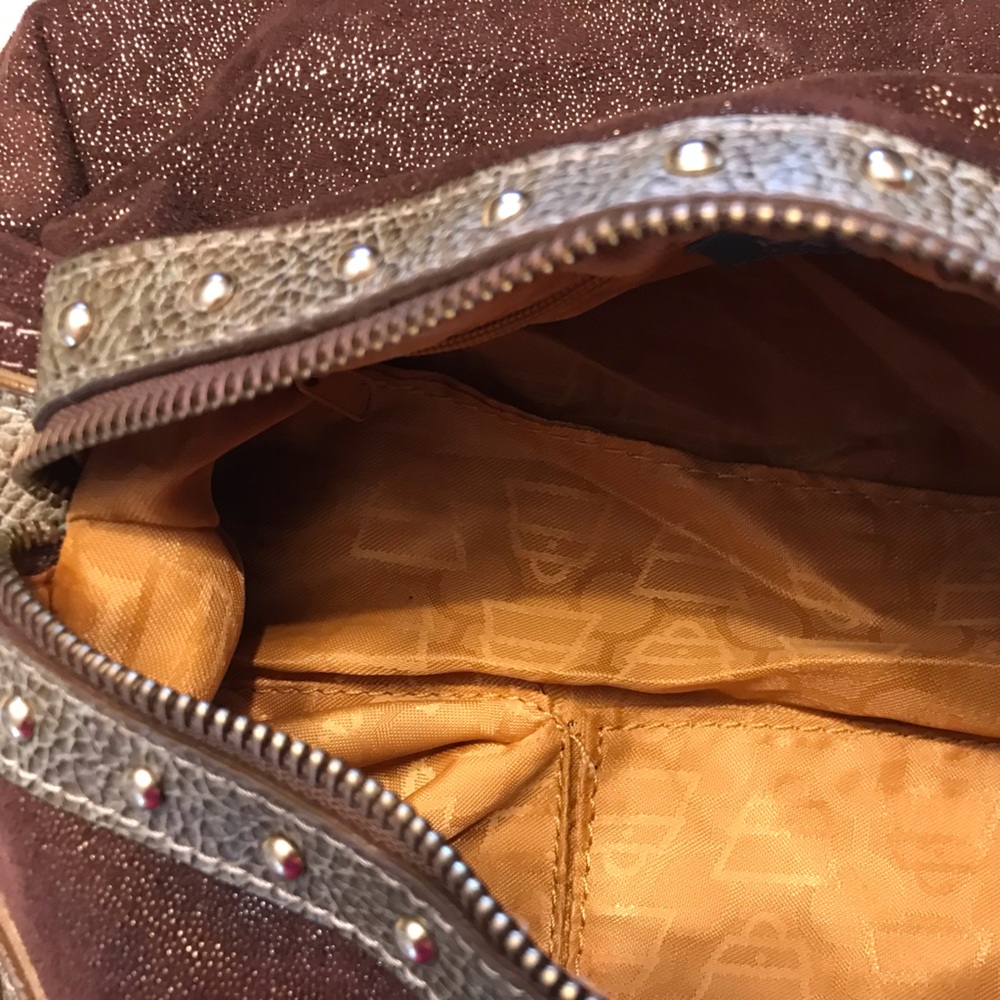 Brown and Gold Women's Bag - Picture 3 of 7